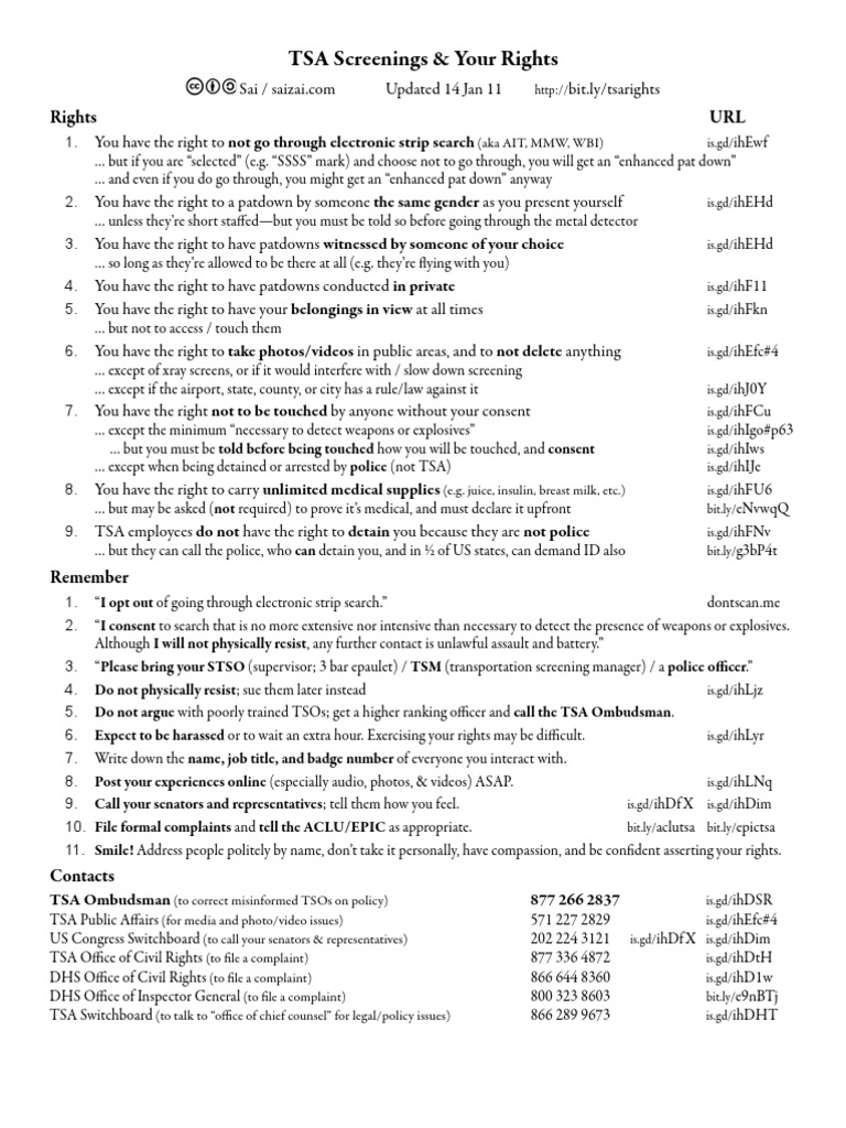 TSA Screening Rights Guide | PDF