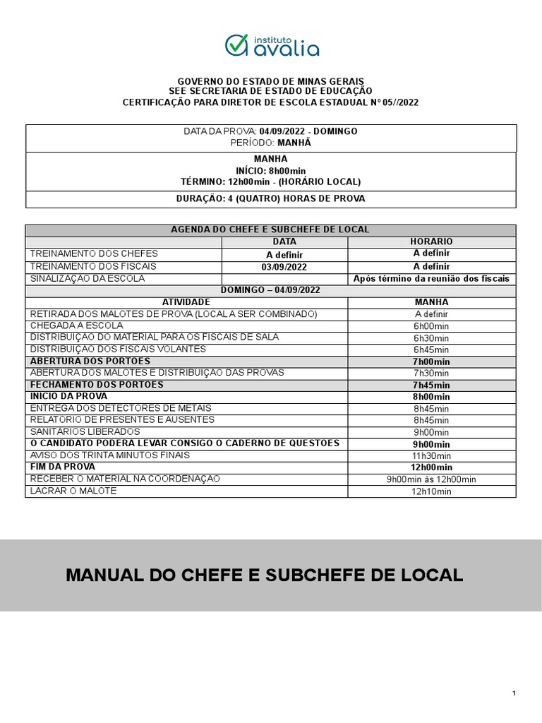 Manual Chefe e Subchefe - See-Mg | PDF