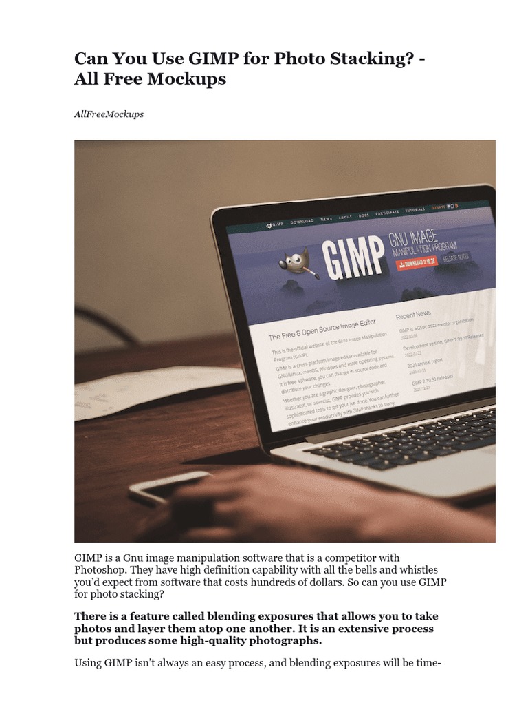 Can You Use GIMP For Photo Stacking All Free Mockups PDF Computing Imaging