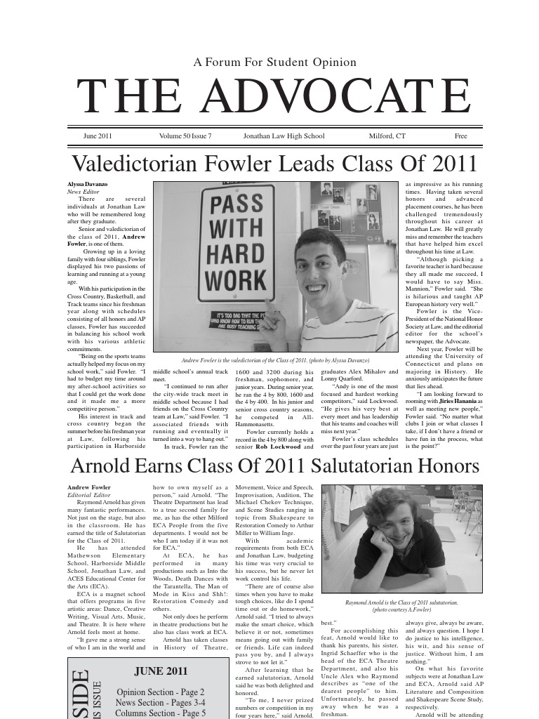 The Advocate - June Issue - Senior Supplement - Section 1 - 8 Pages ...