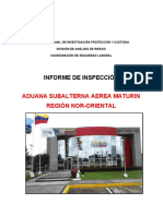 INFORME de Aduana Subalterna Aérea Maturín de La Región Nor-Oriental