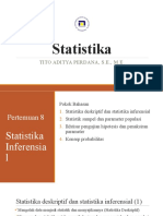 Statistika Pertemuan 8 Statistika Inferensial