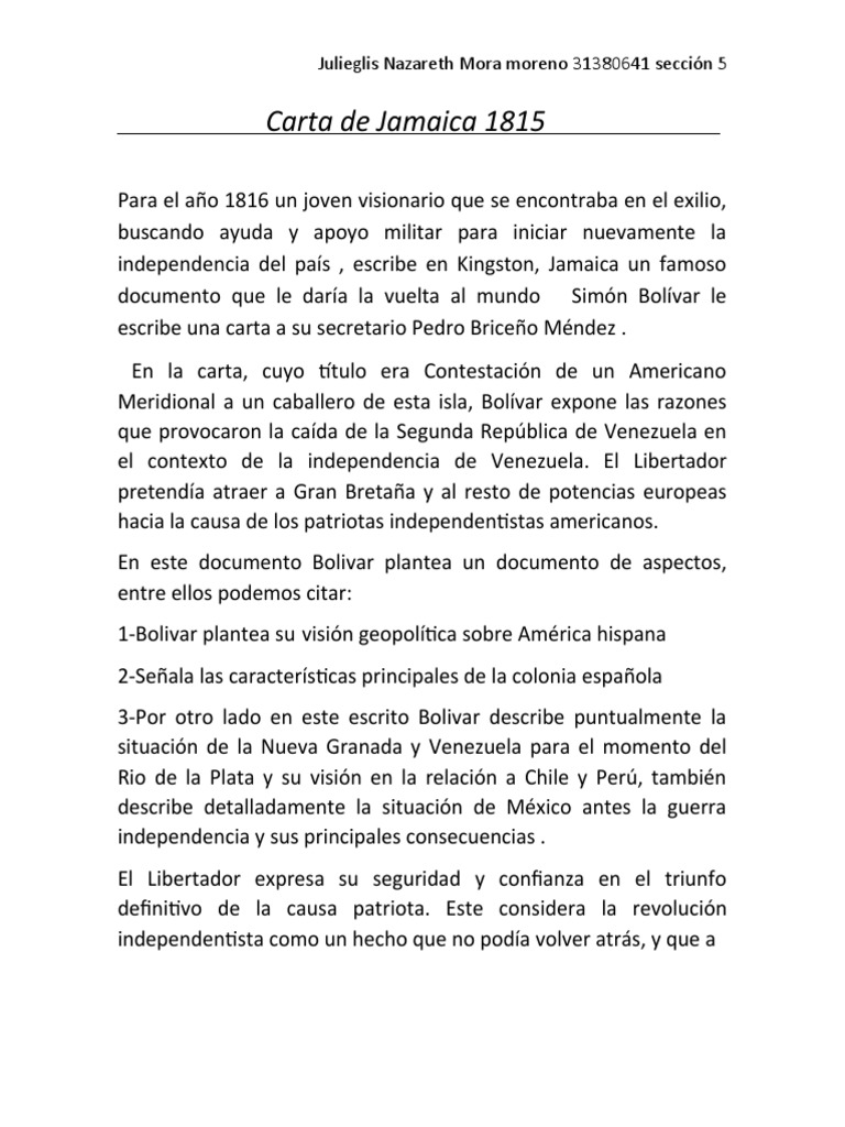 Carta de Jamaica 1815 PDF