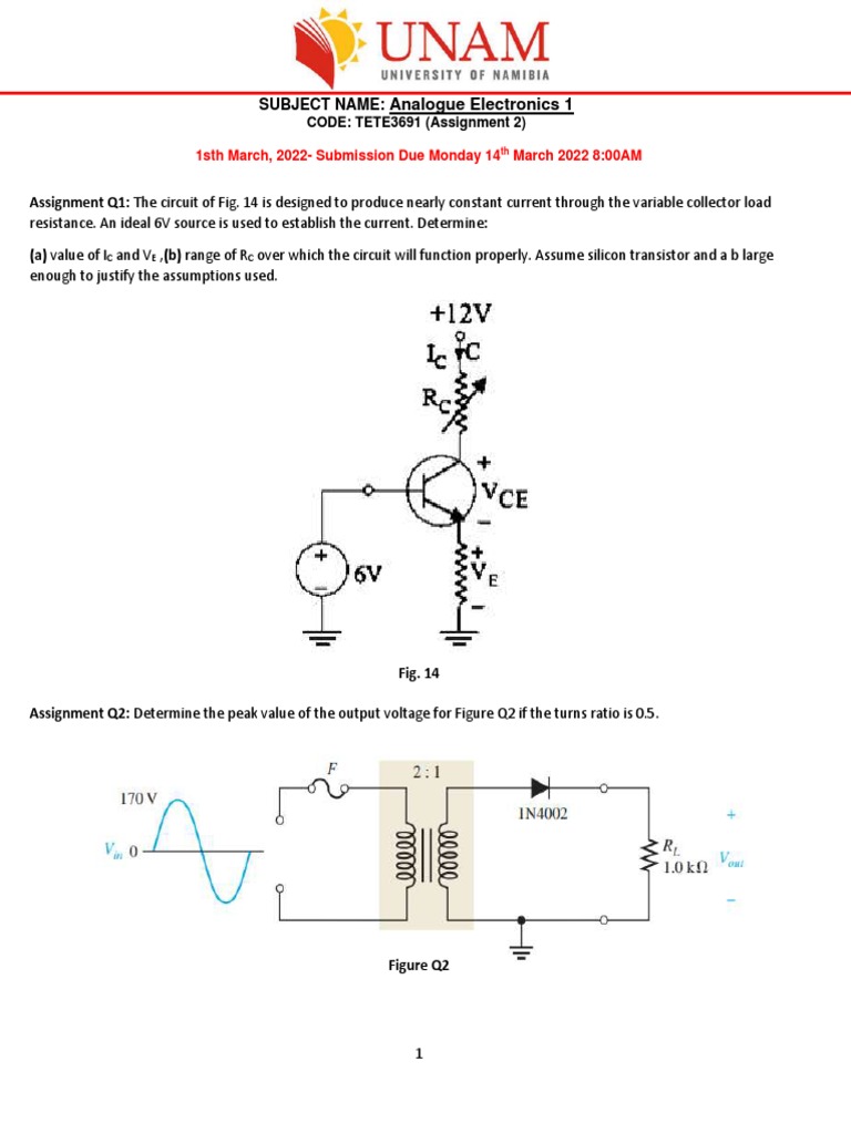 Analogue Assignment 2 | PDF