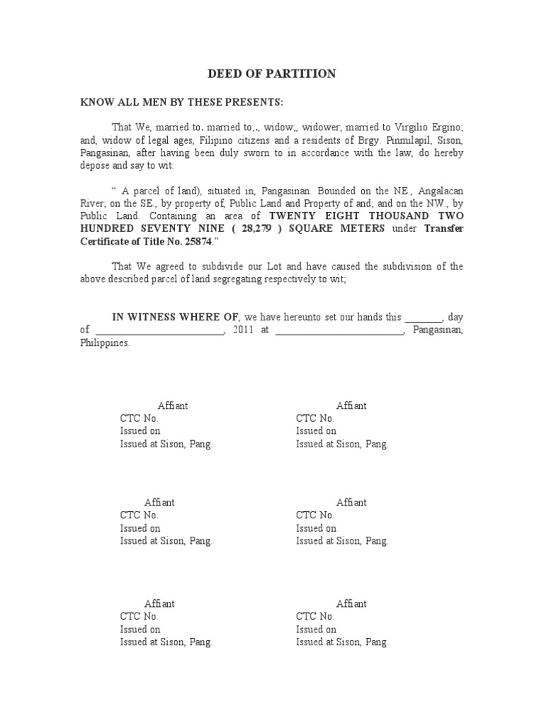 DEED OF PARTITION PDF