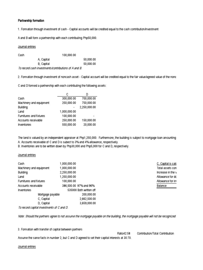 Partnership PDF Debits And Credits Partnership