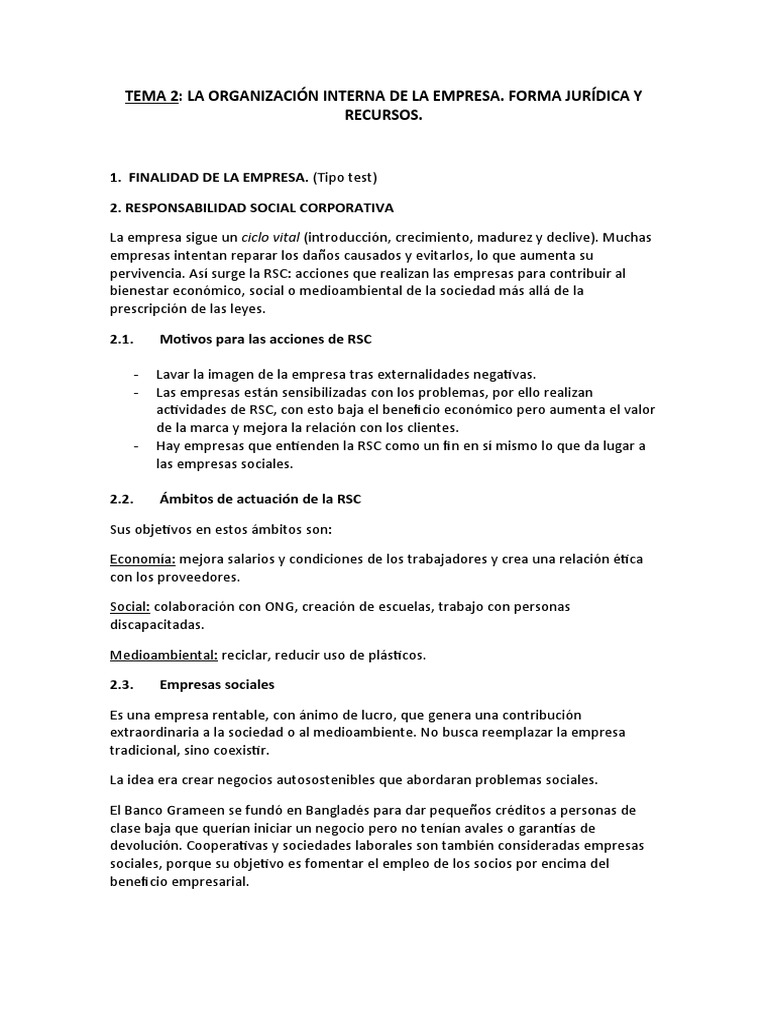 Organización Interna y RSC en Empresas | PDF | Business ...