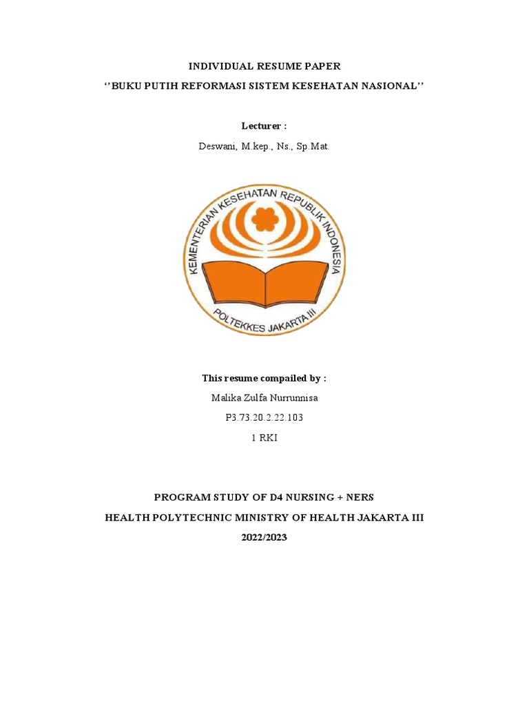 Individual Resume Paper | PDF