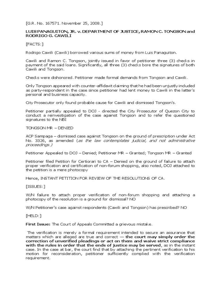 Prescription of Offenses is Tolled by Filing of Complaint for