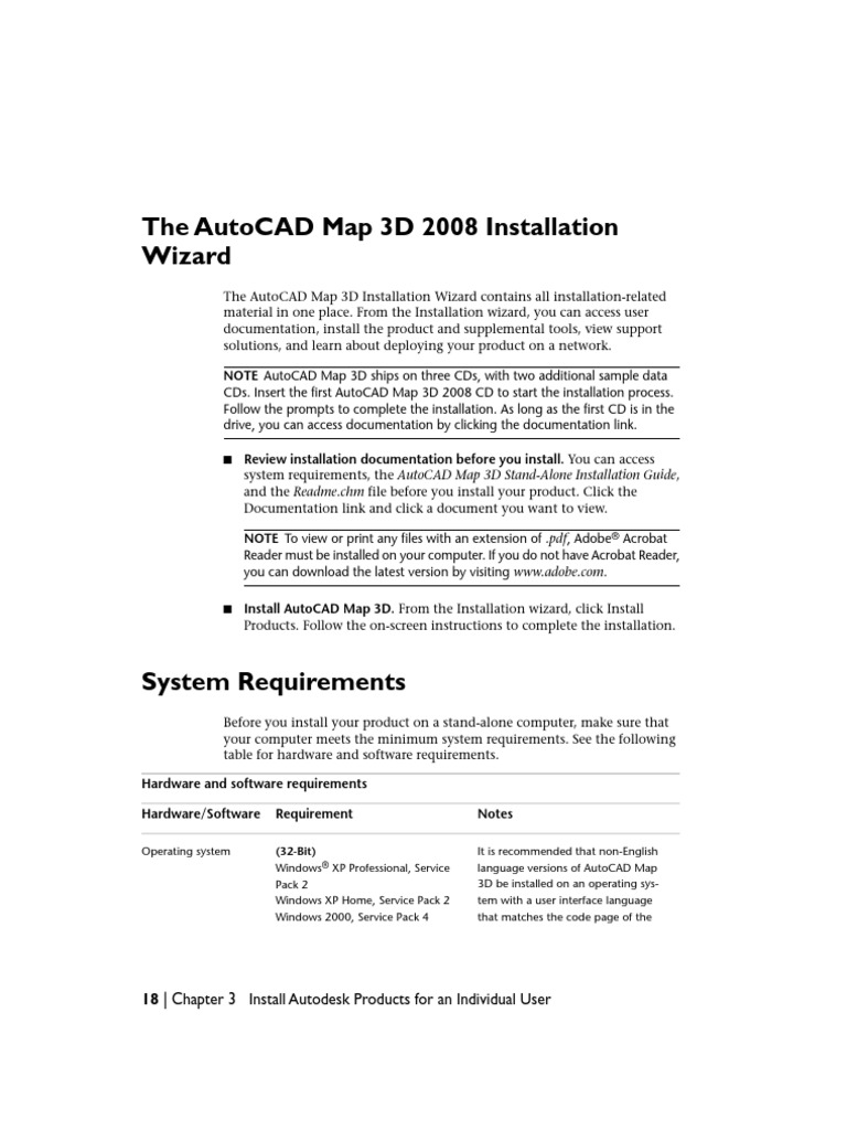 The Autocad Map 3D 2008 Installation Wizard: - Chapter 3 Install ...