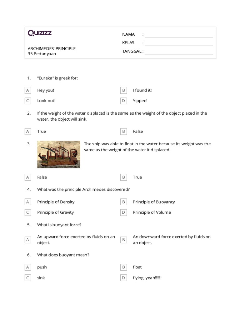 Archimedes Principle PDF Buoyancy Density