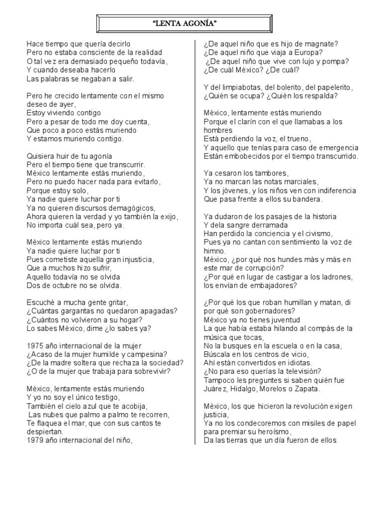 Lenta Agonia Poesia Mexico lenta agonia poesia mexico