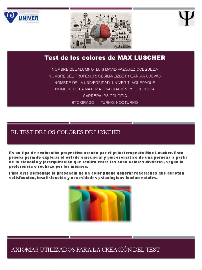 Interpretación del Test de Lüscher | PDF | Color | Sicología