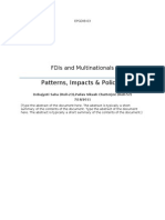 Assignment - Analysis On FDI and Multinationals