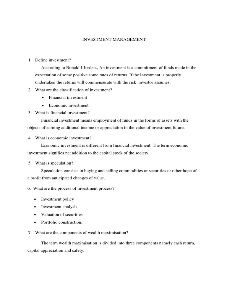 Economic vs Financial Investment Explained | PDF | Investing | Present ...