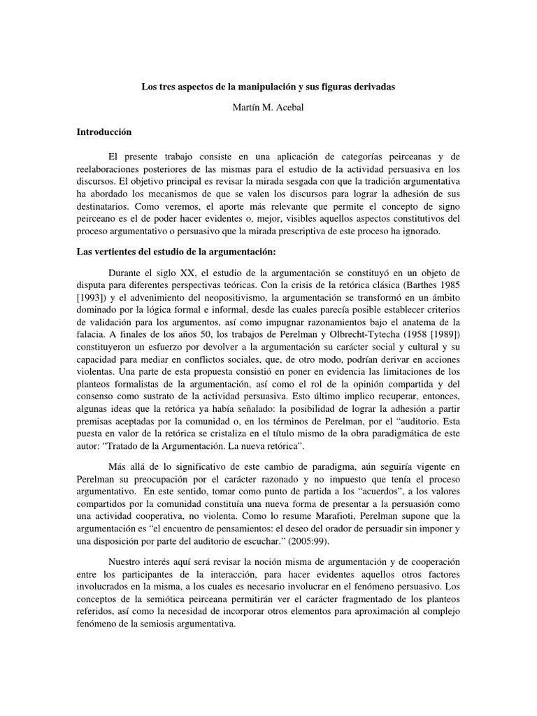 Los Tres Aspectos de La Manipulación y Sus Figuras Derivadas Autor ...