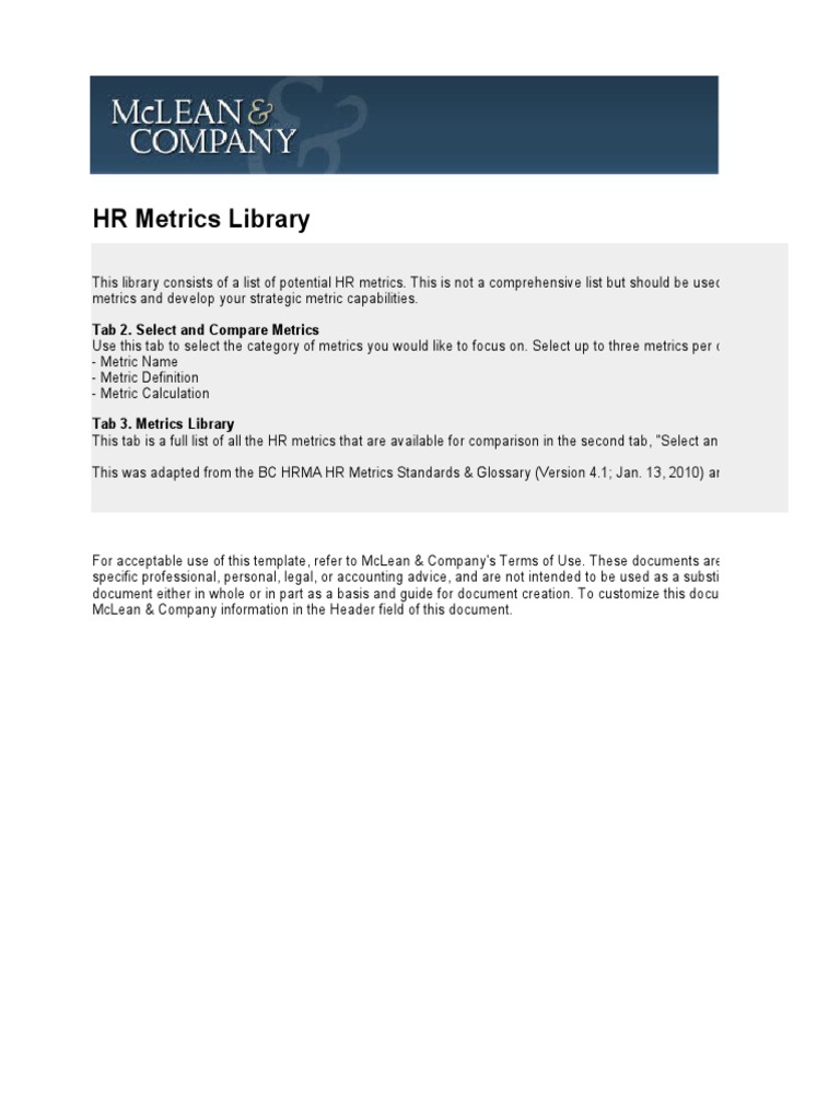 HR HR Metrics Library R5 | PDF