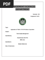 Total Quality Management Applying to Toyota Motors 1