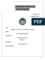 TQM Application in Toyota Motors Corporation