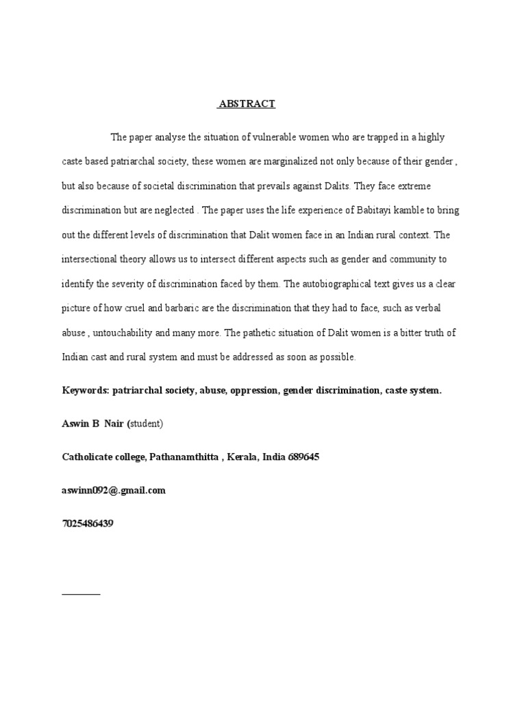 Double Marginalization of Dalit Women | PDF | Dalit | Intersectionality