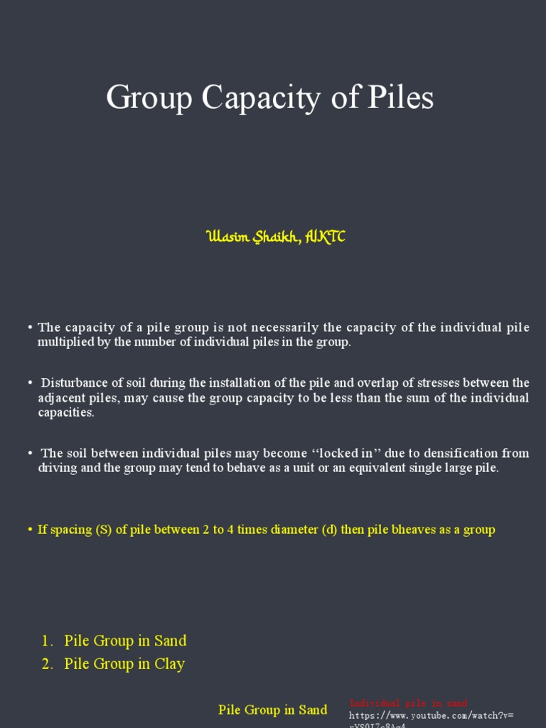 Pile Group Capacity Analysis | PDF | Deep Foundation | Civil Engineering