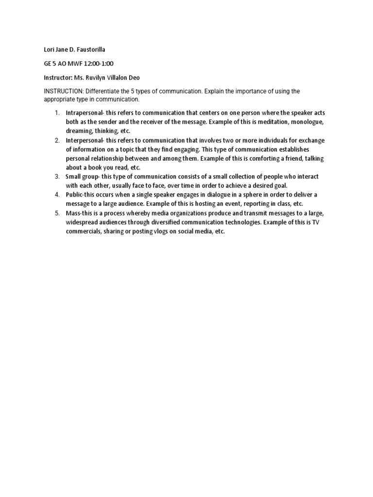 TYPES OF COMMUNICATION PDF visual data 8