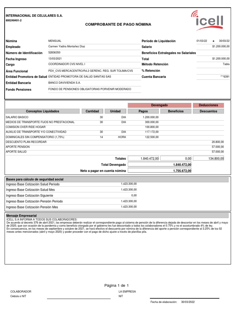 Comprobante Pago | PDF | Pensión | Economias