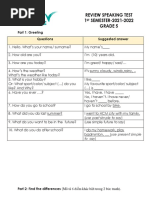 1st Term Grade 5 - Speaking Reviewing