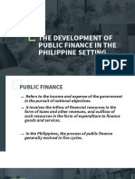 The Development of Public Finance - in The Phi. Setting