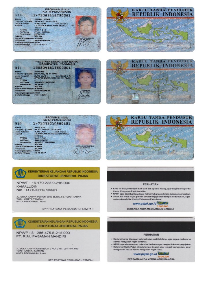 KTP Dan NPWP Pengurus PT RPM | PDF