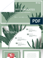 Fresh Plant Leaves Business PPT Template