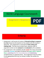IGCSE Coursework Practise - Thunberg Assignment 1