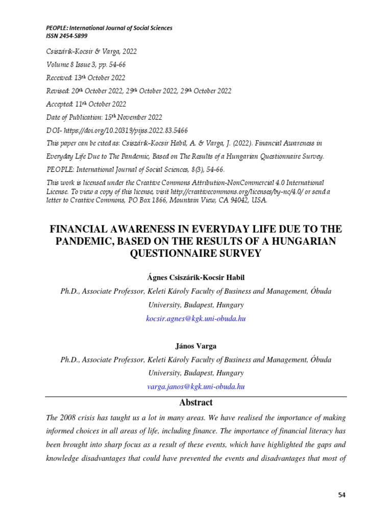 Financial Literacy Post-Pandemic Insights | PDF | Survey Methodology ...