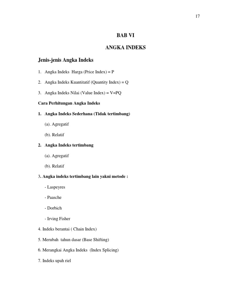 Jenis dan Metode Angka Indeks | PDF