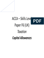 ACCA - Skill Level Paper - F6 Capital Allowances