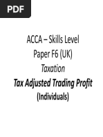 ACCA - Skill Level Paper - F6 Tax Adjusted Trading Profit (Individuals)