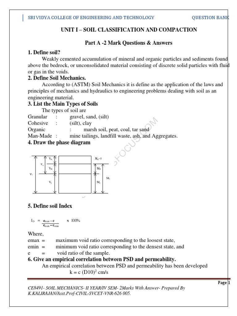 Soil Mechanics Pdf Soil Mechanics Density