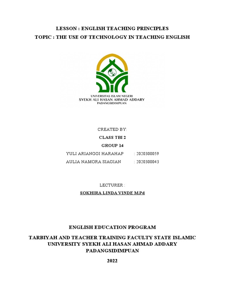 Technology In Teaching English Pdf Teaching Method Educational