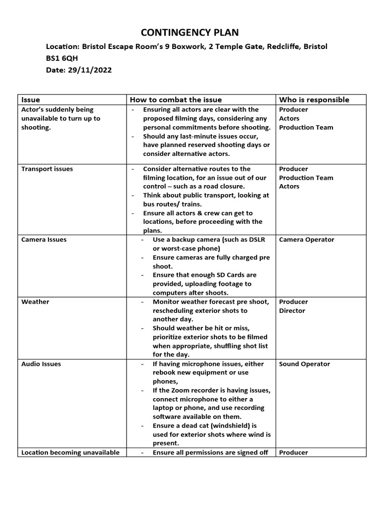 Escape Room Contingency Plan Ethan | PDF | Electronics | Computing