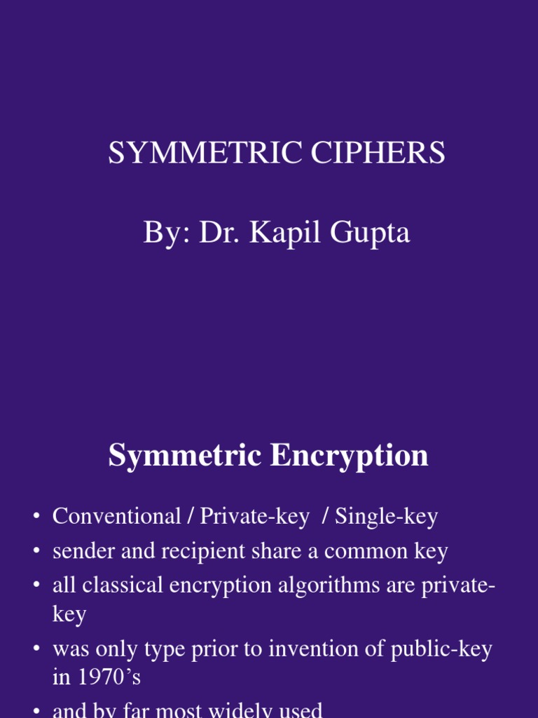 Overview of Symmetric Ciphers | PDF