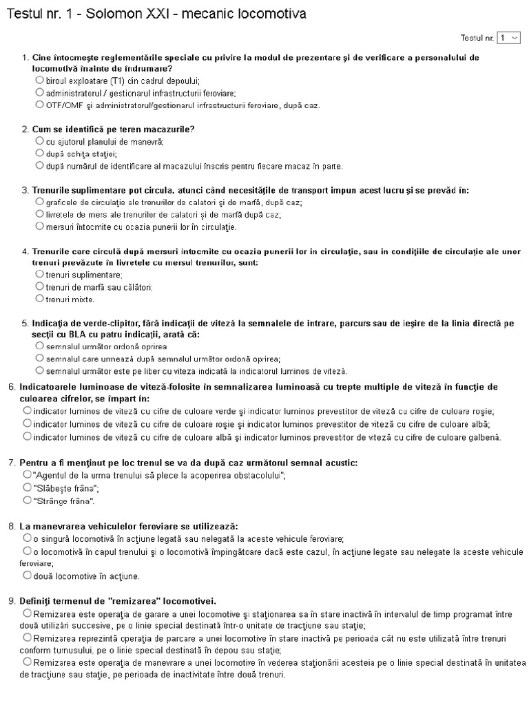 Teste Solomon Mecanic Locomotivadocx PDF Free | PDF