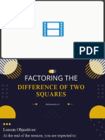 FACTORING THE DIFFERENCE OF TWO SQUARES