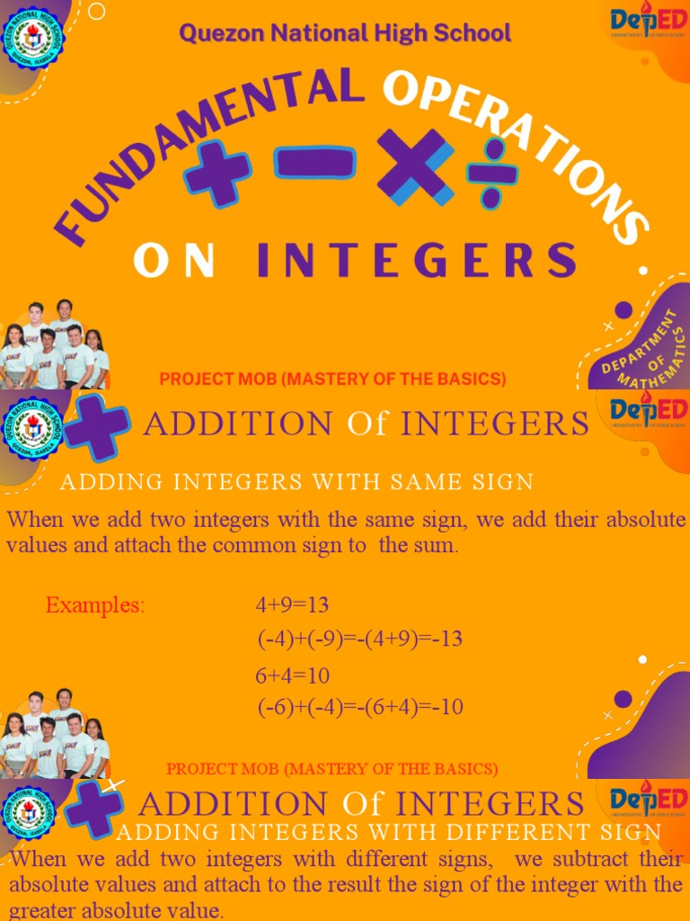 Performs Fundamental Operations On Integers