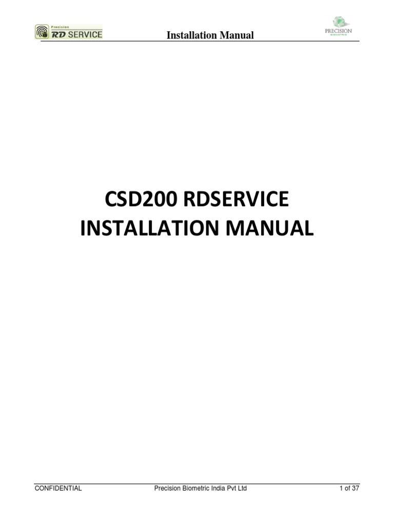 CSD200 RD Service Installation Guide | PDF
