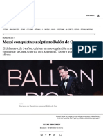 Messi Conquista Su Séptimo Balón de Oro - Deportes - EL PAÍS