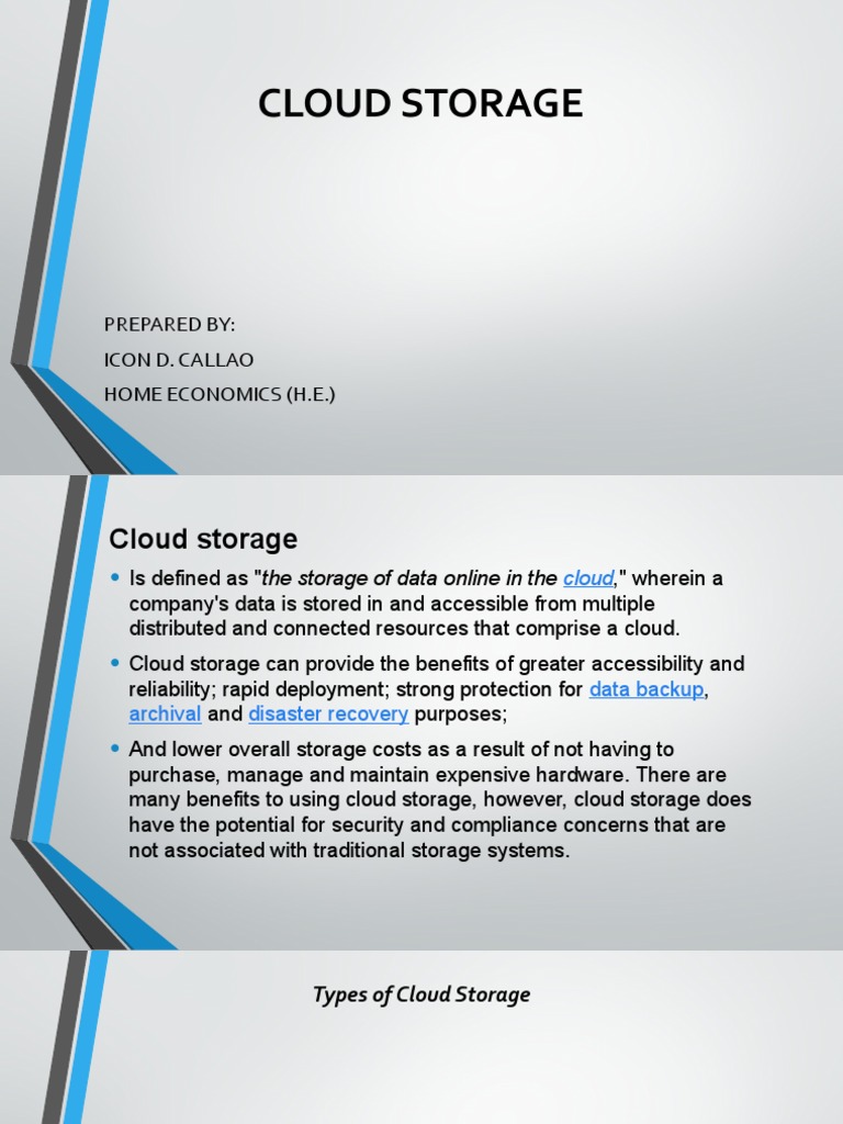 Cloud Storage PDF Cloud Computing Computer Data Storage