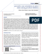 Impact of Preventive Care Orientation On Caries Status Among Preschool Children