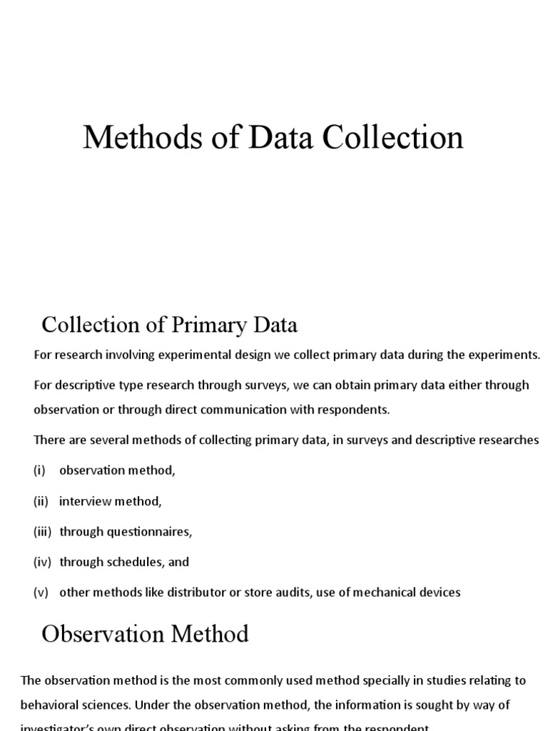 Module 6 - Methods of Data Collection | PDF