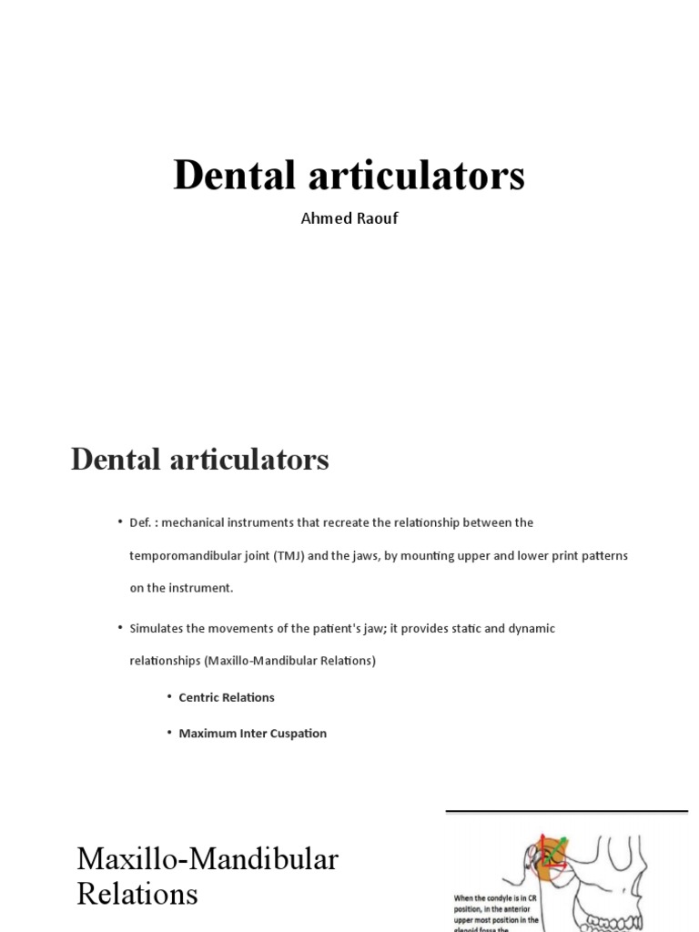 Dental Articulators PDF Dentistry Branches