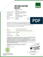 Certificado de Evaluacion Laboral de Salud: Folio: 0004164498